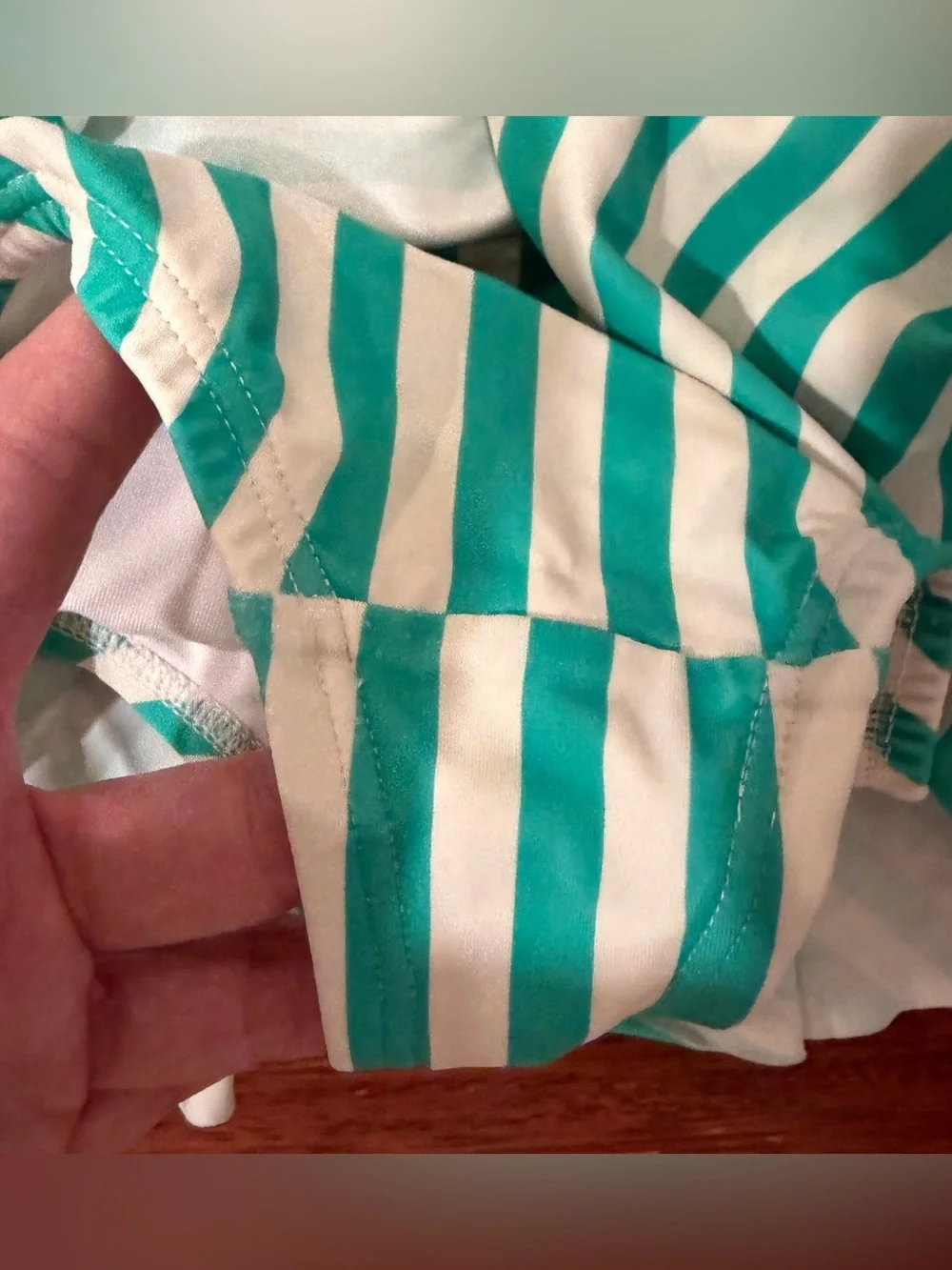 Hanna Andersson Girl's Teal Striped Swim Skirt Bottom Size 140 / US 10 - Like Ne